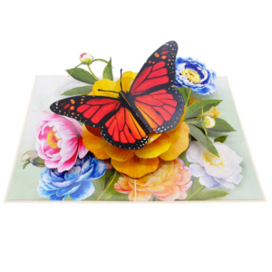 Monarch on Roses Pop Up Card